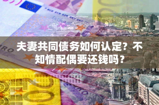 北京夫妻共同债务如何认定？不知情配偶要还钱吗？
